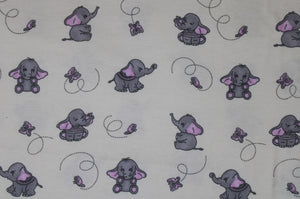 Elephant and Butterfly - 43/44" - 100% Cotton Flannel