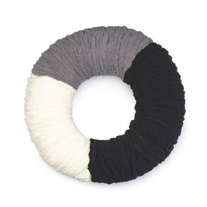 Blanket O'Go yarn ball in colourway Monochrome (cream, grey and black sections) in packaging