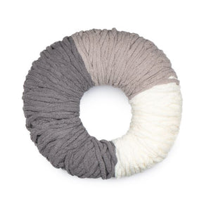 Blanket O'Go yarn ball in colourway Monochrome (cream, grey and black sections) in packaging