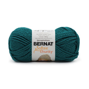 A ball of Bernat Softee Chunky yarn in shade Navy Night (navy blue)