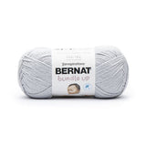 A ball of Bernat Bundle Up yarn in shade Misty Gray (pale light/medium grey)