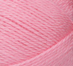 Swatch of Bernat Softee Baby yarn in shade prettiest pink (light pink)
