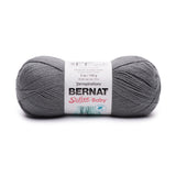 Ball of Bernat Softee Baby yarn in shade Baby Gray (medium/dark grey)