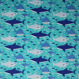 Sharks - 43/44" - 100% cotton flannel