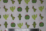 Cactus Smiling Friends - 43" -100% cotton flannel