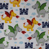 Dragons & Castles - 43" - 100% cotton flannel
