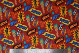 Comic Book Words - 43" - 100% cotton flannel