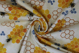 Bee Prints - 43" - 100% cotton flannel