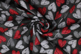 Heart Prints - 43" - 100% cotton flannel