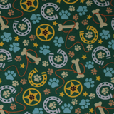 Western Themed Paw Prints - 43" - 100% cotton flannel