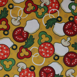Pizza Toppings - 43" - 100% cotton flannel