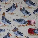 Snacking Pigeons - 43" - 100% cotton flannel