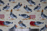 Snacking Pigeons - 43" - 100% cotton flannel