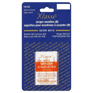 Machine Needles - Serger Needles - Short Shank - Size 80/12 - 5 count - Klasse´
