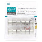 Metal Bobbins in Reusable Box 12 - UNIQUE
