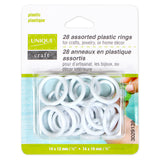 Assorted Plastic Rings - Sizes 1/2" and 3/4" - 28pcs - UNIQUE