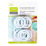 Assorted Plastic Rings - Sizes 1" and 1.5" - 22pcs - UNIQUE
