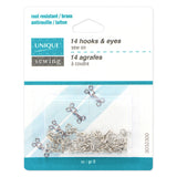 Hooks & Eyes - Silver - 14pcs - Unique Sewing Brand