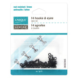 Hooks & Eyes - Black - 14pcs - Unique Sewing Brand