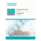 Hooks & Eyes - Silver - 14pcs - Unique Sewing Brand