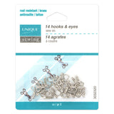 Hooks & Eyes - Silver - 14pcs - Unique Sewing Brand