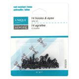 Hooks & Eyes - Black - 14pcs - Unique Sewing Brand