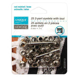2-Part Eyelets with Tool - 4mm (1⁄8″) - 25 pcs - Unique Brand