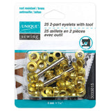 2-Part Eyelets with Tool - 4mm (1⁄8″) - 25 pcs - Unique Brand