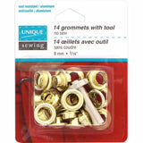 2 Part Grommets with Tool 8mm 14ct - Unique Brand