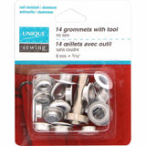 2 Part Grommets with Tool 8mm 14ct - Unique Brand