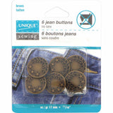 Jean Buttons - 17mm (5/8") - 6pcs - Unique Sewing Brand
