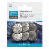 Jean Buttons - 20mm (3/4") - 6pcs - Unique Sewing Brand