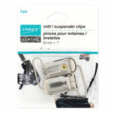 Mitt/Suspender Clips - 25mm (1") - Silver - 2pcs - Unique Sewing Brand