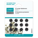 Sew on Snap Fasteners 9mm 12ct