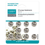 Sew on Snap Fasteners 11mm 10ct