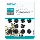 Sew on Snap Fasteners 11mm 10ct