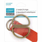 Metal D Rings - Antique Gold - Unique Brand
