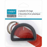 Plastic D Rings - Black - Unique Brand