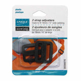 Strap Adjusters Plastic - 2ct Black - Unique Brand