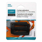 Strap Adjusters Plastic - 2ct Black - Unique Brand