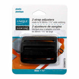 Strap Adjusters Plastic - 2ct Black - Unique Brand