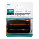 Strap Adjusters Plastic - 2ct Black - Unique Brand