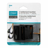 Ladderlock Buckles Plastic - 2ct Black - Unique Brand