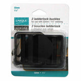 Ladderlock Buckles Plastic - 2ct Black - Unique Brand