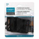 Ladderlock Buckles Plastic - 2ct Black - Unique Brand