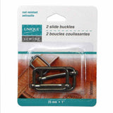 Slide Buckles Metal - 2ct Gunmetal - Unique Brand