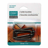 Slide Buckles Metal - 2ct Gunmetal - Unique Brand