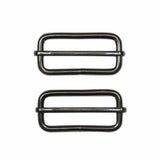 Slide Buckles Metal - 2ct Gunmetal - Unique Brand