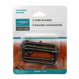 Slide Buckles Metal - 2ct Gunmetal - Unique Brand