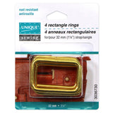 Rectangle Rings - 4ct Gold - Unique Brand